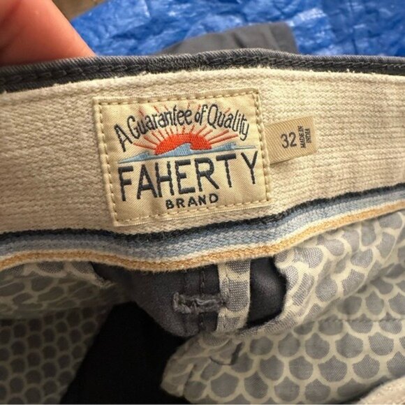 Faherty Island Life Shorts Men’s 32 Navy Blue 9” Inseam Casual Summer Classic - Picture 8 of 12